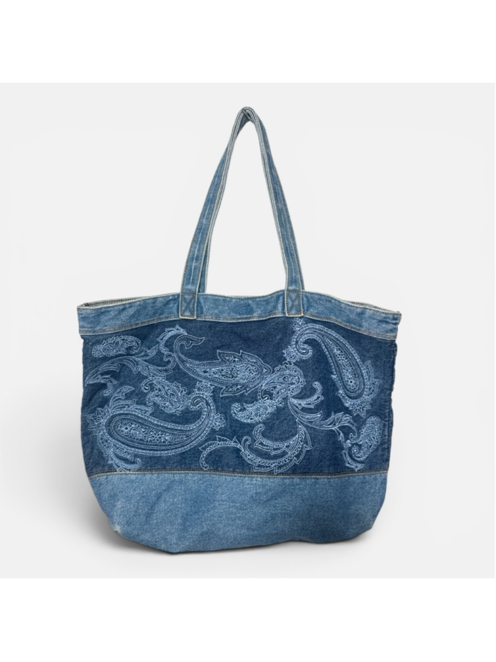 DG2 by Diane Gilman 30th Anniversary Denim Jean Tote Bag Purse Paisley Pocket - Picture 8 of 9